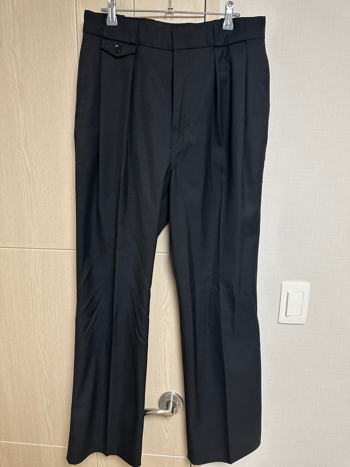 더블 플리츠 벨티드 울 팬츠 상품이미지2