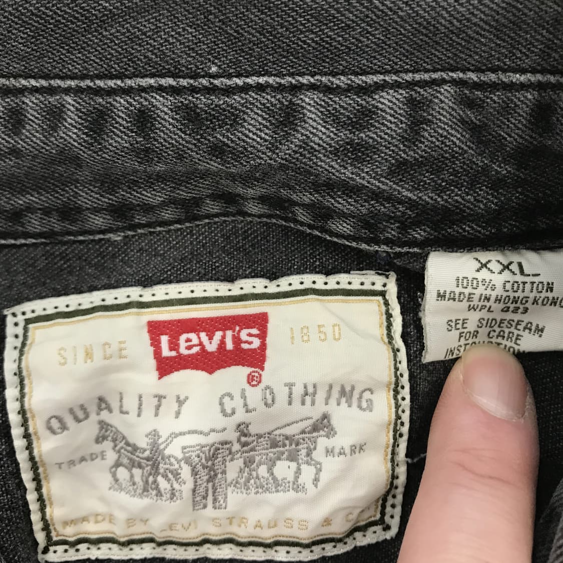 리바이스 90s 흑청 웨스턴데님셔츠 [XXL] 상품이미지5