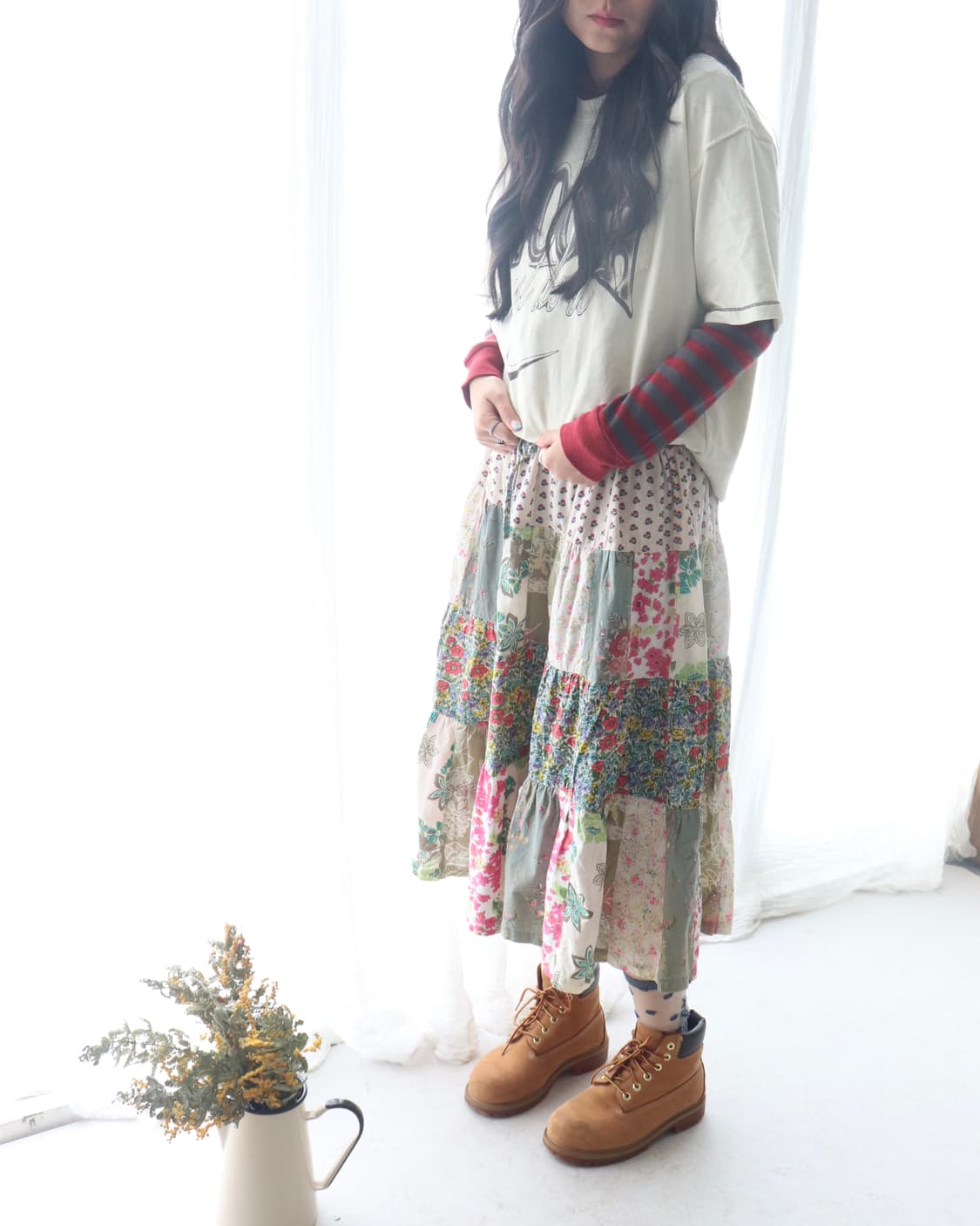 [Beams Boy] Patchwork Floral Skirt 상품이미지5