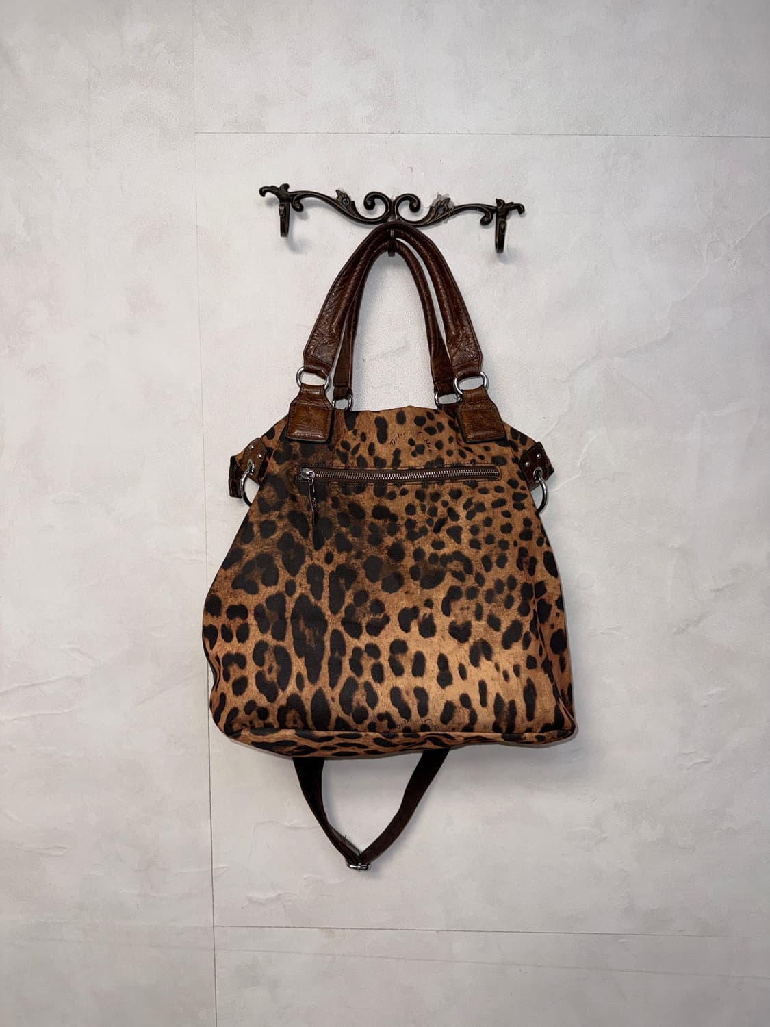 Brown leopard zipper detail two way bag 상품이미지4