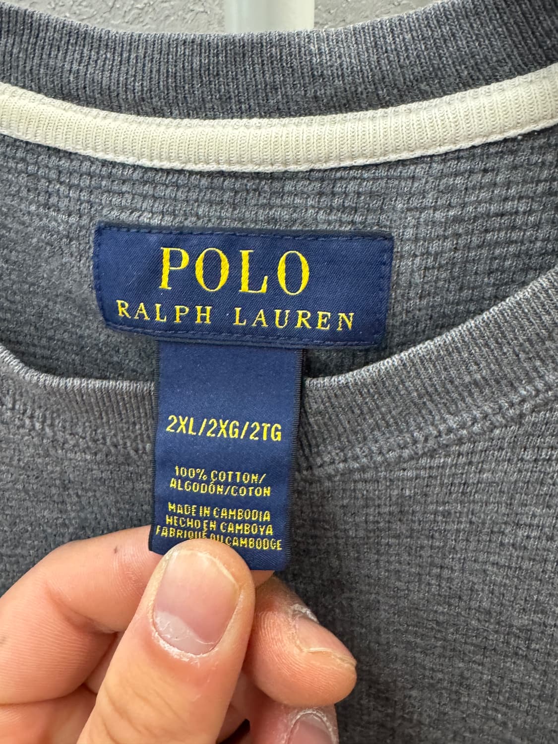 폴로 랄프로렌 와플 반팔티 차콜 XL 상품이미지3