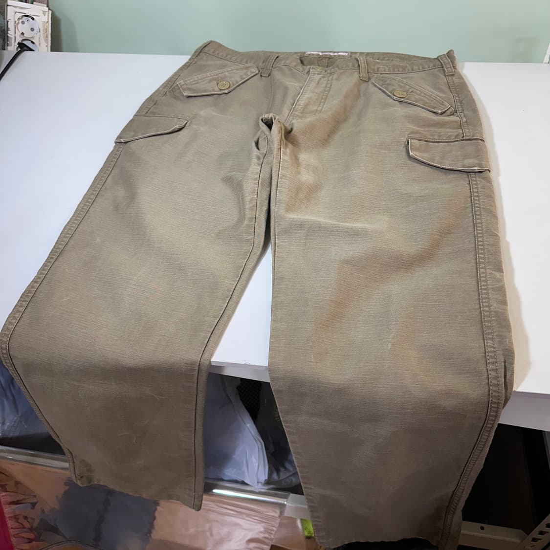 L-XL PROJECT SRES 일자핏 빈티지카키 코튼 퍼티그팬츠 상품이미지6