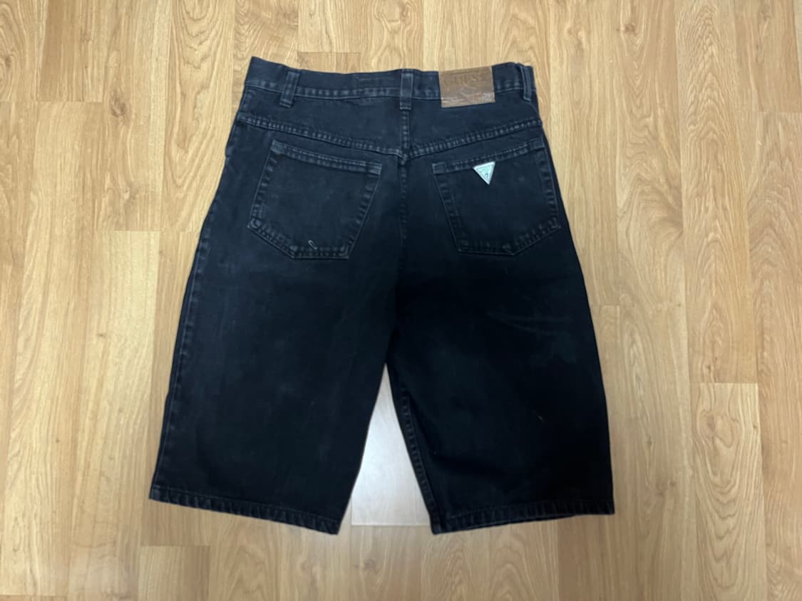 90s guess 게스 마르시아노 흑청 버뮤다 팬츠 made in usa 상품이미지4