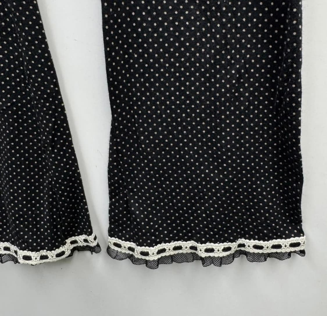 빈티지 안나수이 도트 레이스 부츠컷 카프리 팬츠 상품이미지3