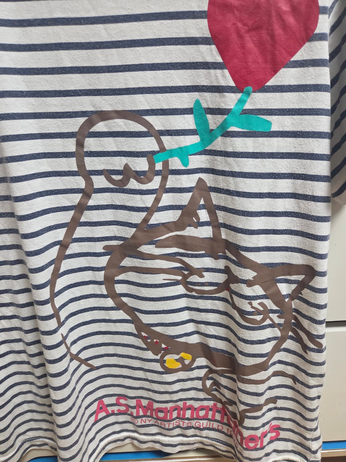 A.S. Manhattaner’s 고양이 프린트 테두리 반소매 티셔츠 M 상품이미지2