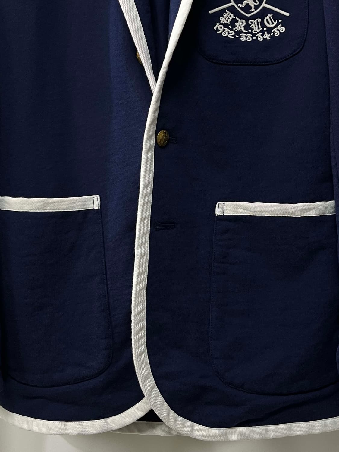 폴로 랄프로렌 로얄네이비 파이핑 엠브로이더리 금장 스포츠 코트 자켓 상품이미지7