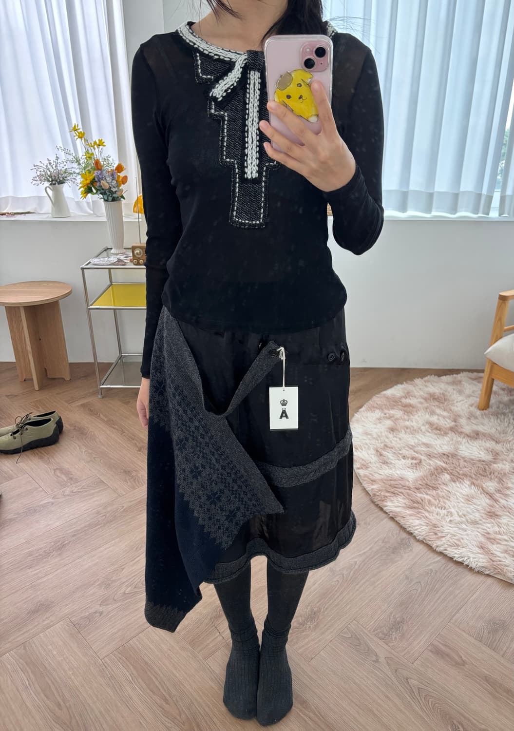 히로코비즈 리본 메쉬탑 상품이미지3