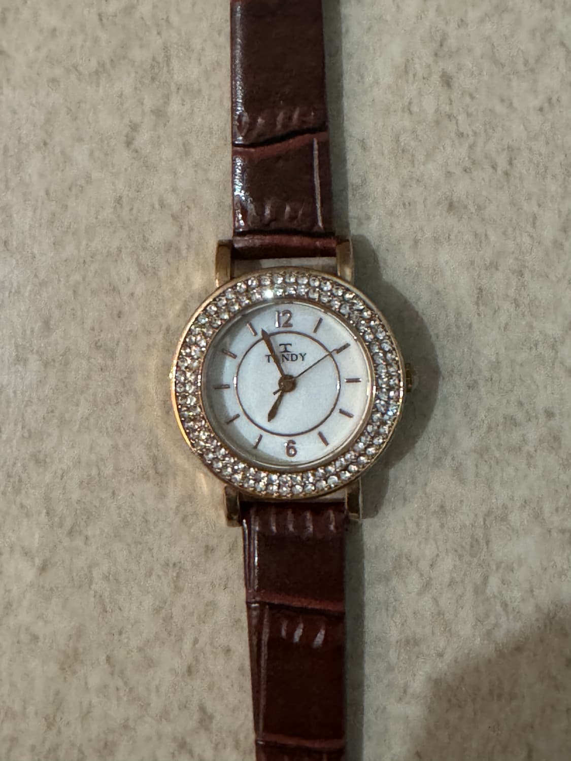 탠디 여성용 가죽 손목시계 브라운 상품이미지2
