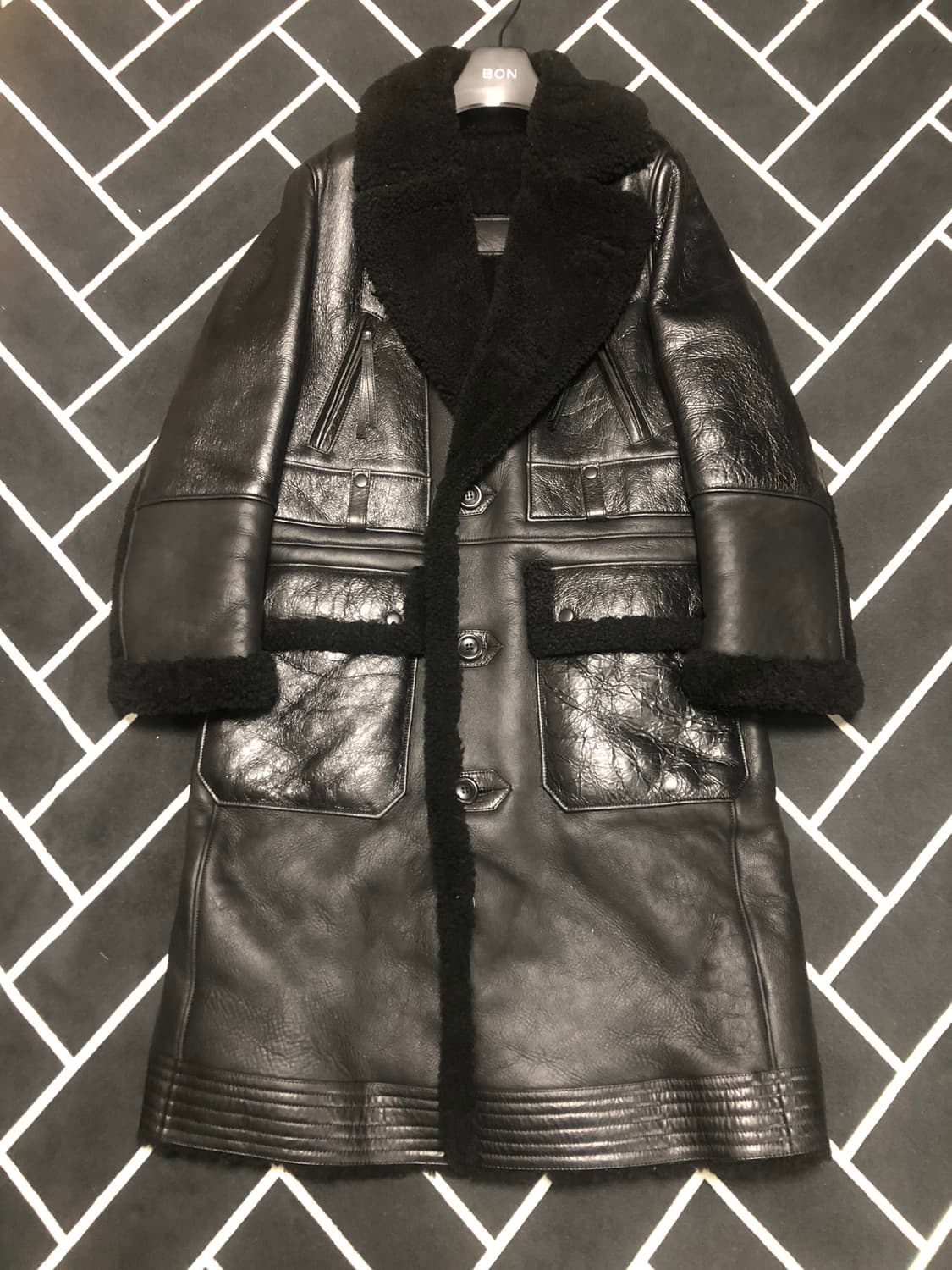 (새제품초특가)bon 본 리얼가죽 양털 시어링 무스탕 옴므/몽클레어스톤 상품이미지2