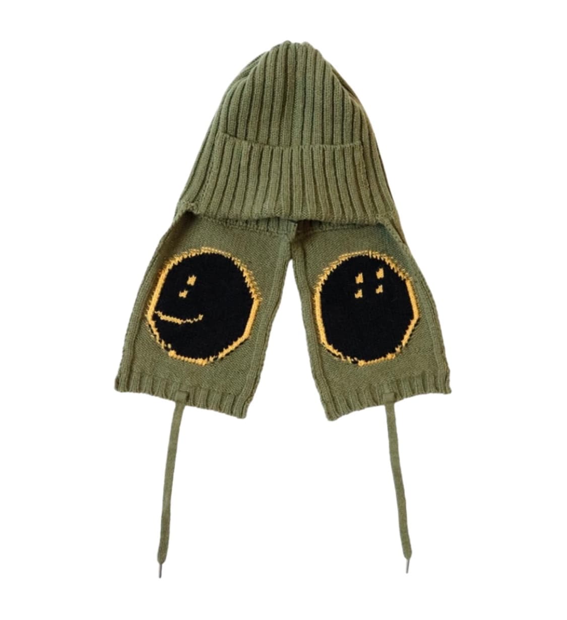 캐피탈 울 레인보위 스마일 게일 캡 비니 카키 상품이미지3