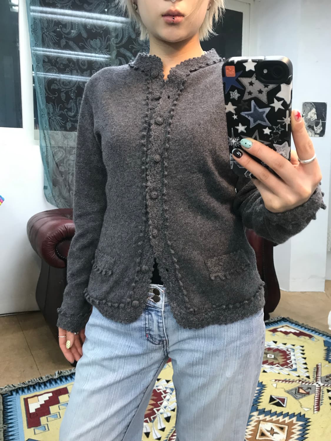 빈티지 여성 니트 가디건  상품이미지1