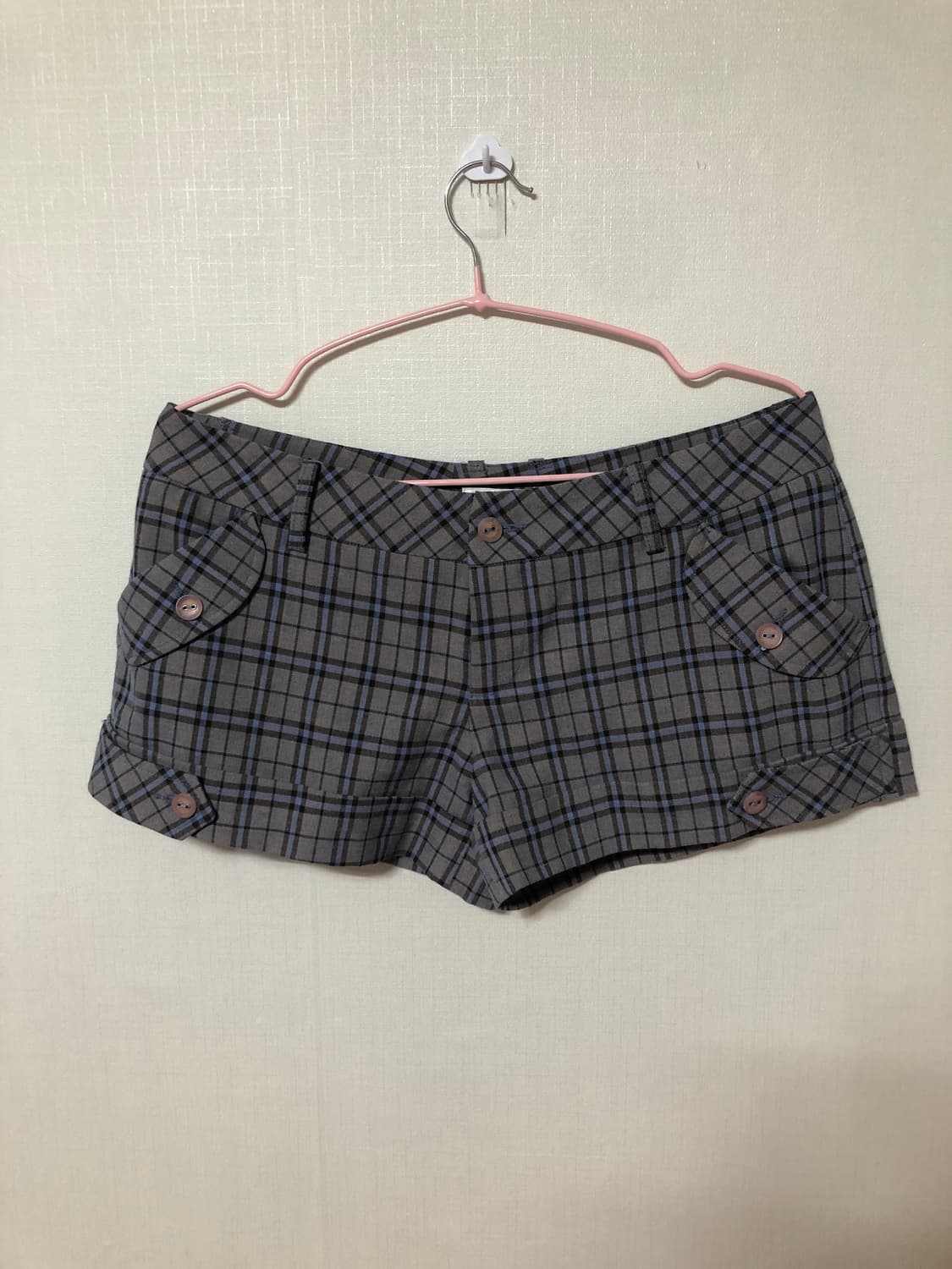 Grey Check Preppy Micro Shorts 상품이미지4