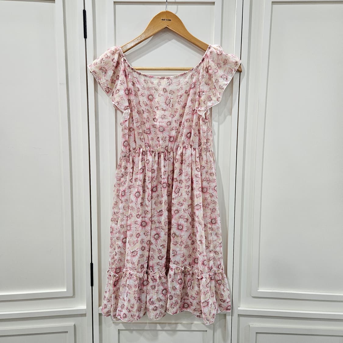 레스트로즈(LEST ROSE) 플라워 쉬폰 레이스 원피스 상품이미지5