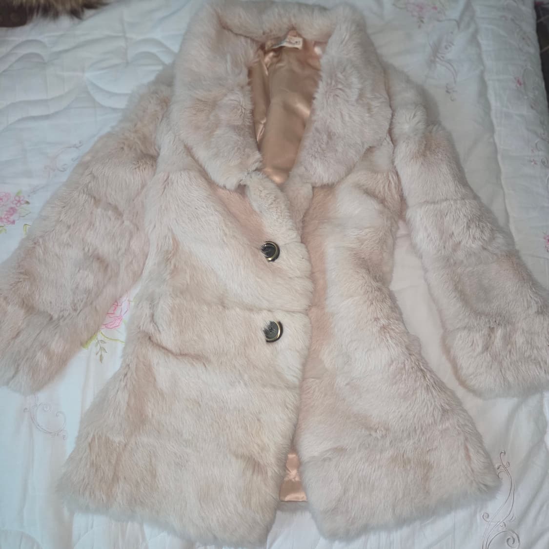 오네갸루 라떼 히메 모리걸 아이보리 퍼 자켓  상품이미지1