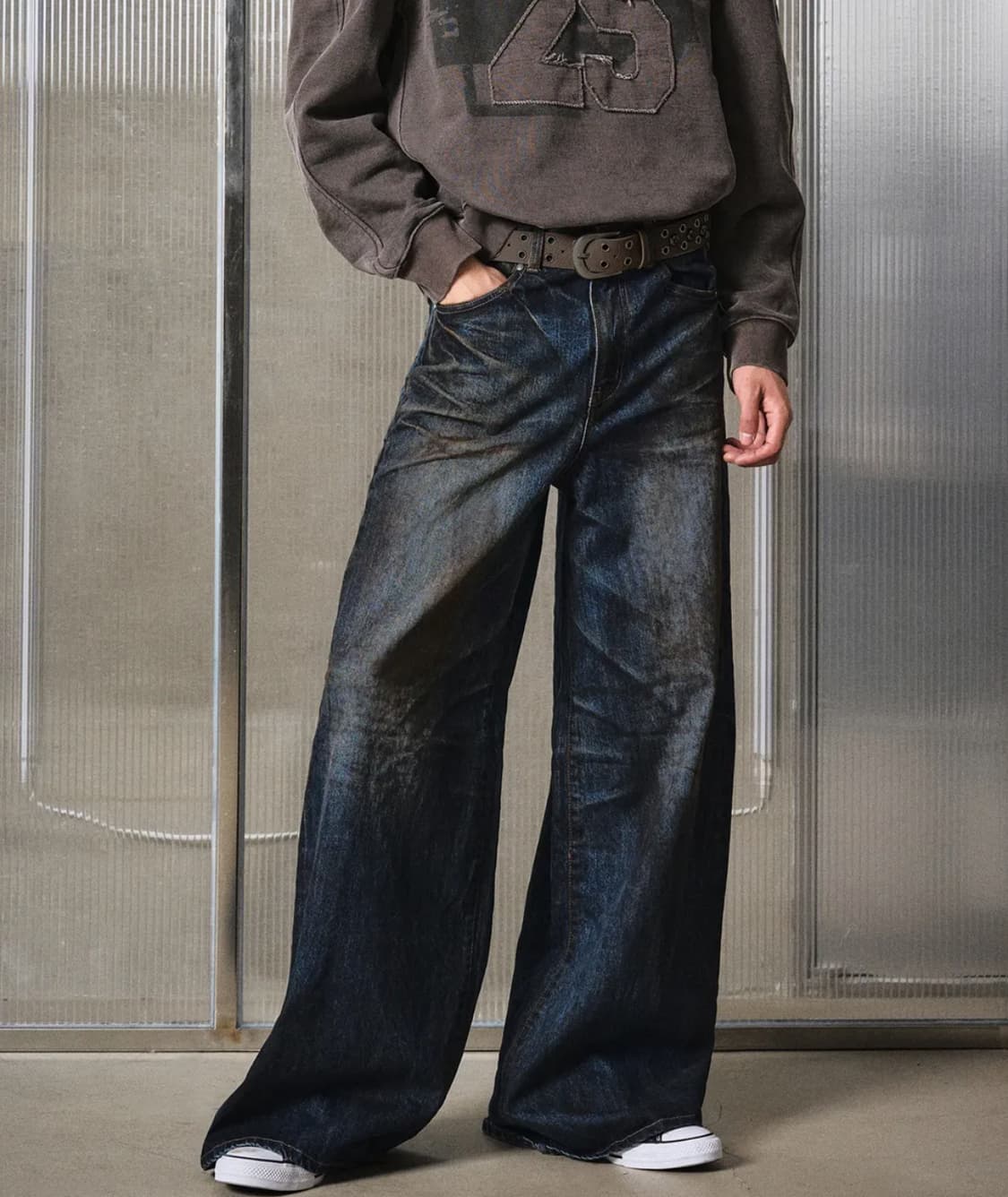 [48] 엘무드 사무라이 데님 팬츠 러스티 블루 상품이미지1