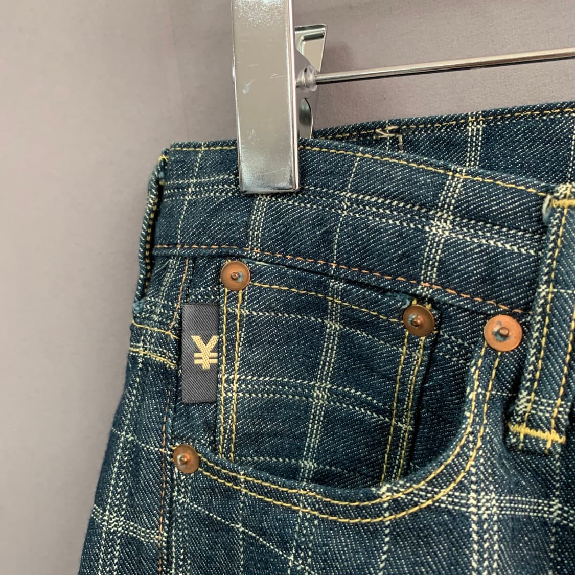 30인치 미치코 코시노 YEN JEANS 스트레이트 체크 데님 청바지 상품이미지5