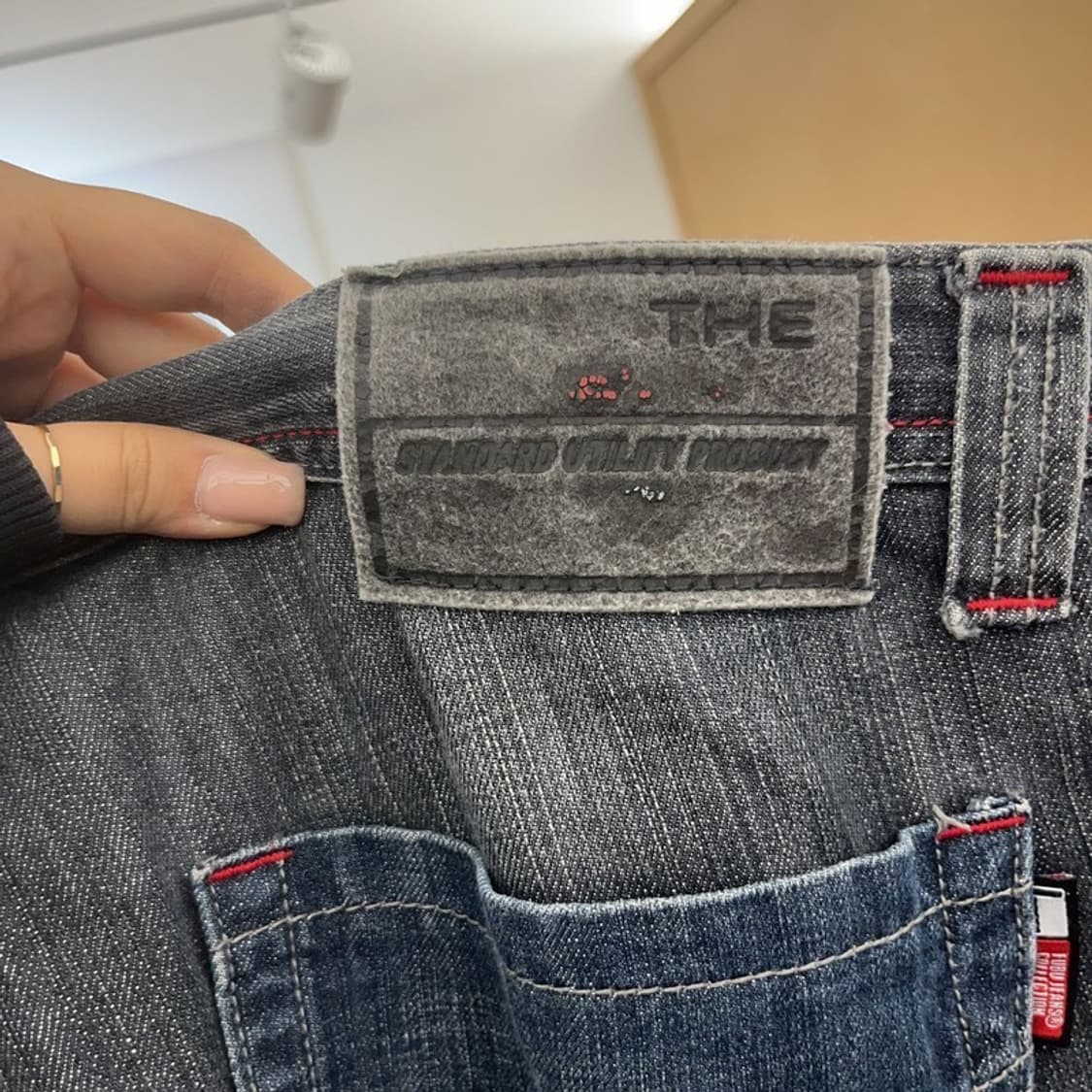  FUBU 올드스쿨 Y2K 빅로고 와이드 데님 팬츠 37인치 C06470 상품이미지5