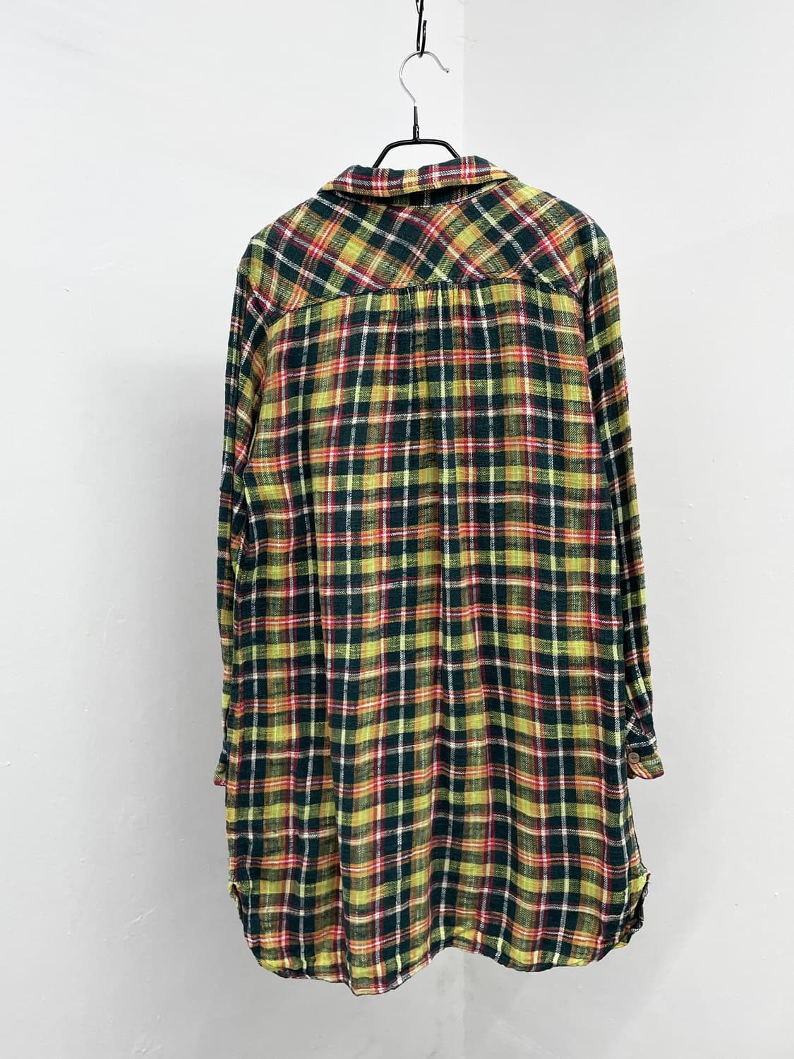 큐브슈가 하구미 체크 셔츠 원피스 상품이미지5