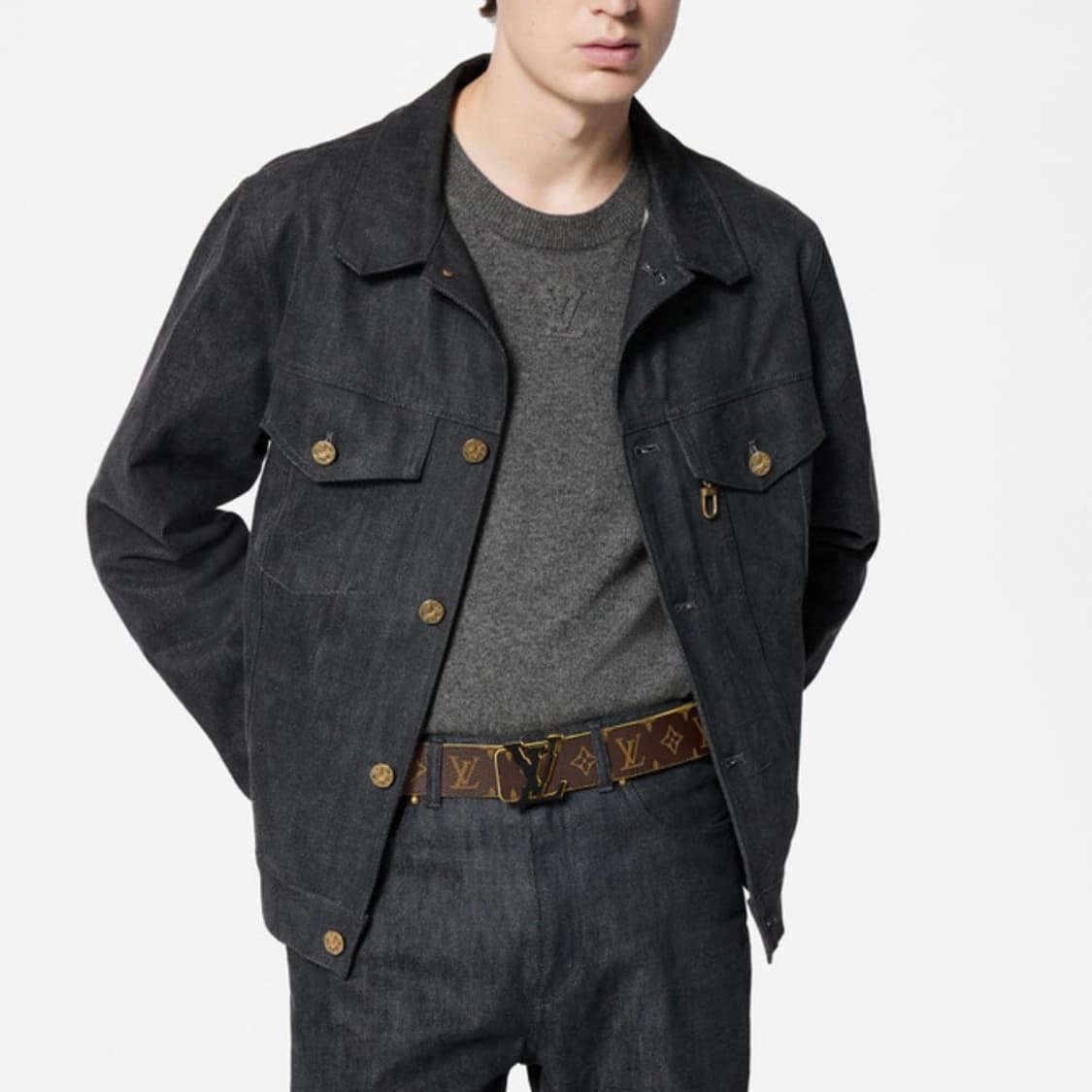 [S+급/46] 루이비통 모노그램 DNA 데님 자켓 블랙 상품이미지8