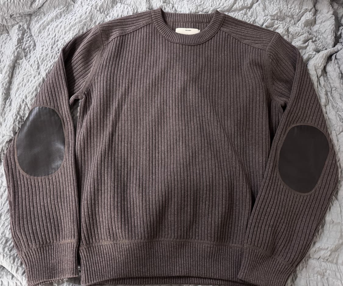 포터리 코튼 실크 크루넥 니트 모카브라운 1사이즈 상품이미지2