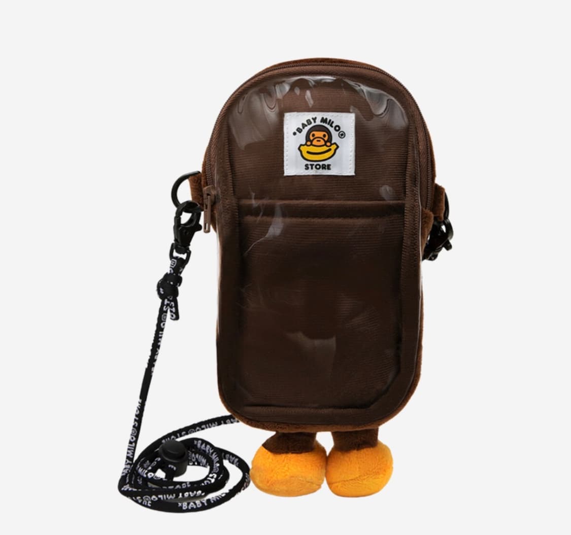 BAPE 베이프 베이비 마일로 플러시 모바일 백 브라운 상품이미지2
