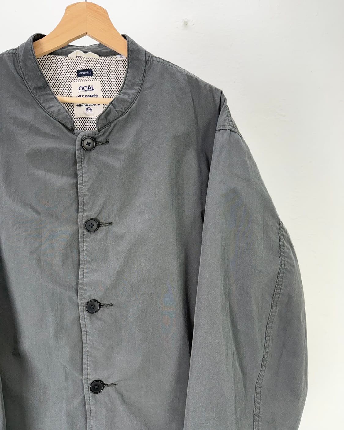 나나미카 차콜 그레이 밴드 칼라 코튼 자켓 상품이미지3