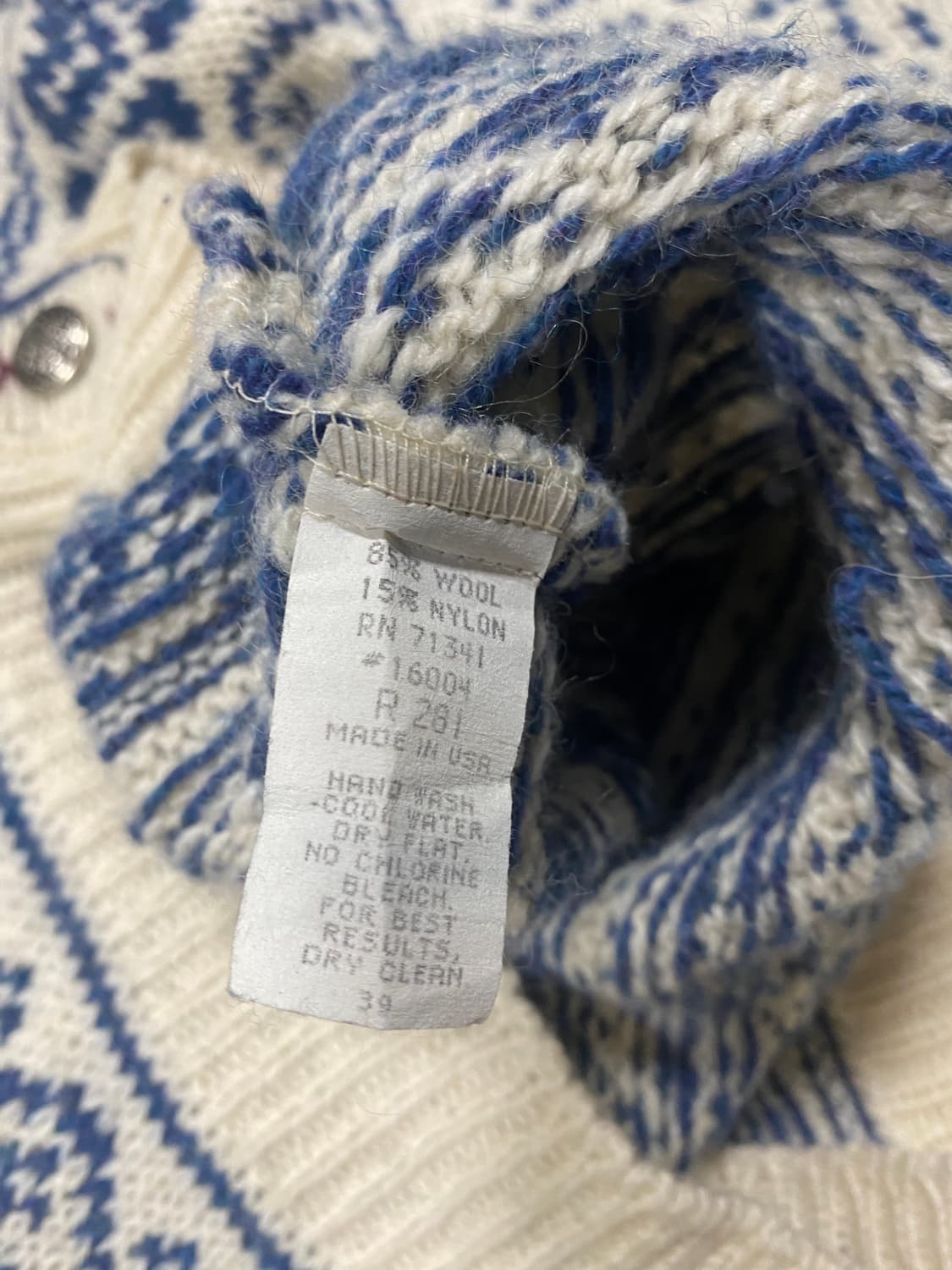 빈티지 L.L.Bean 화이트 노르딕 가디건 상품이미지7