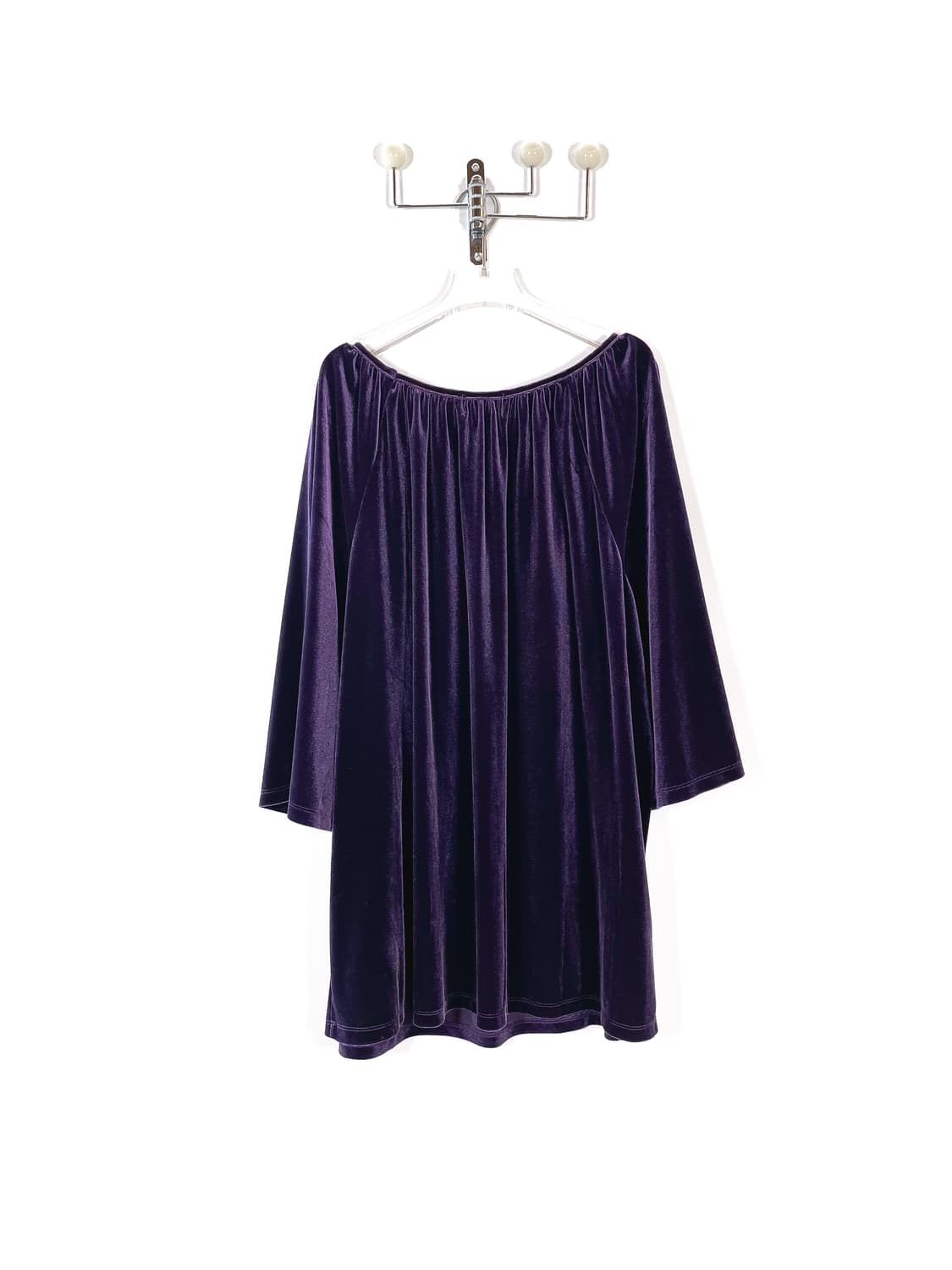 빈티지 퍼플 벨벳 블라우스 원피스 상품이미지6
