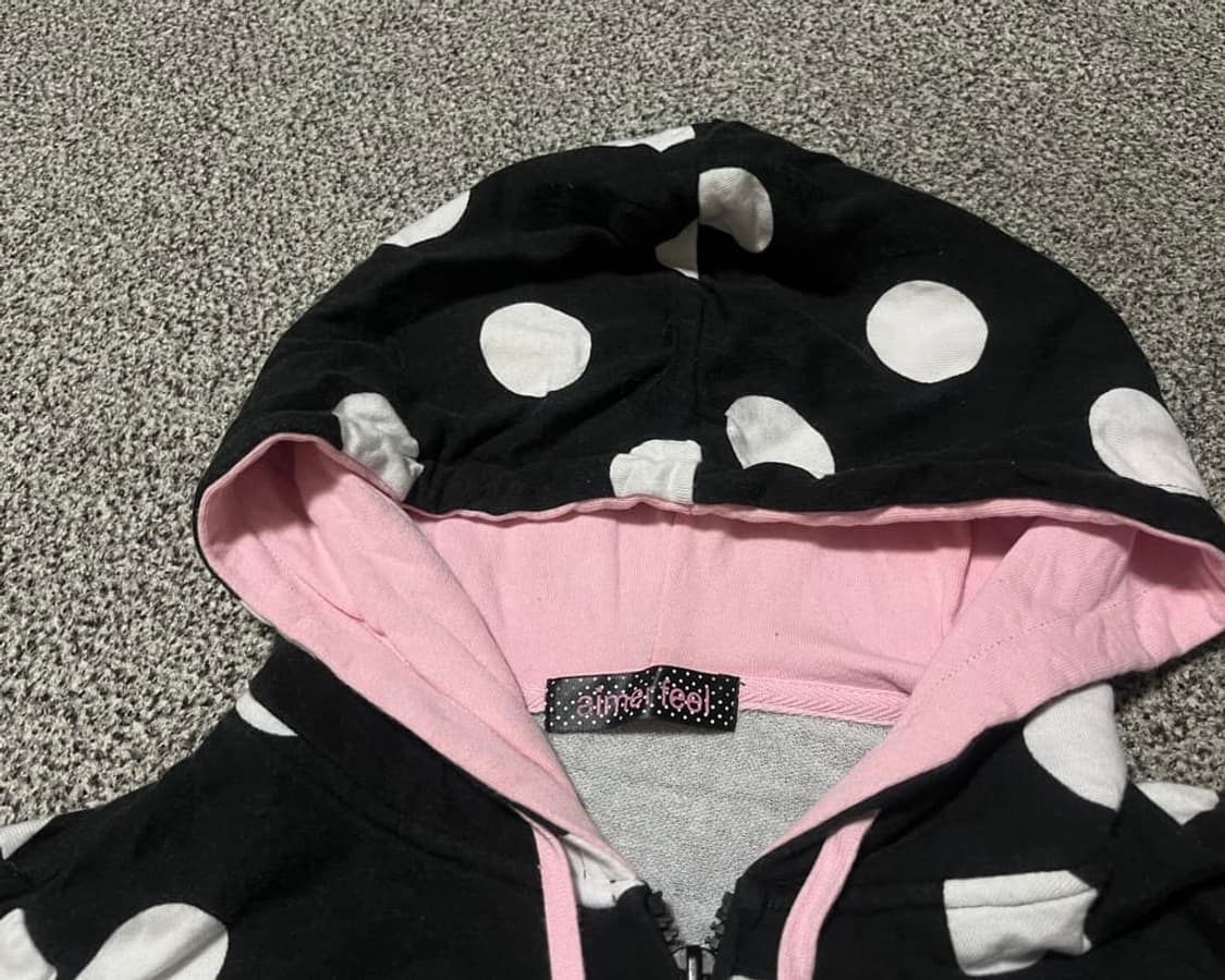 에메필 도트 반팔 후드집업 상품이미지4