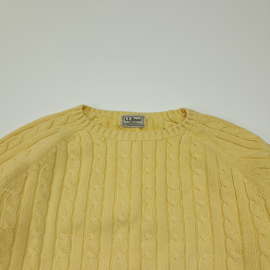 CL377 XL 엘엘빈 90s 코튼 케이블 레몬옐로우 니트 스웨터 상품이미지2
