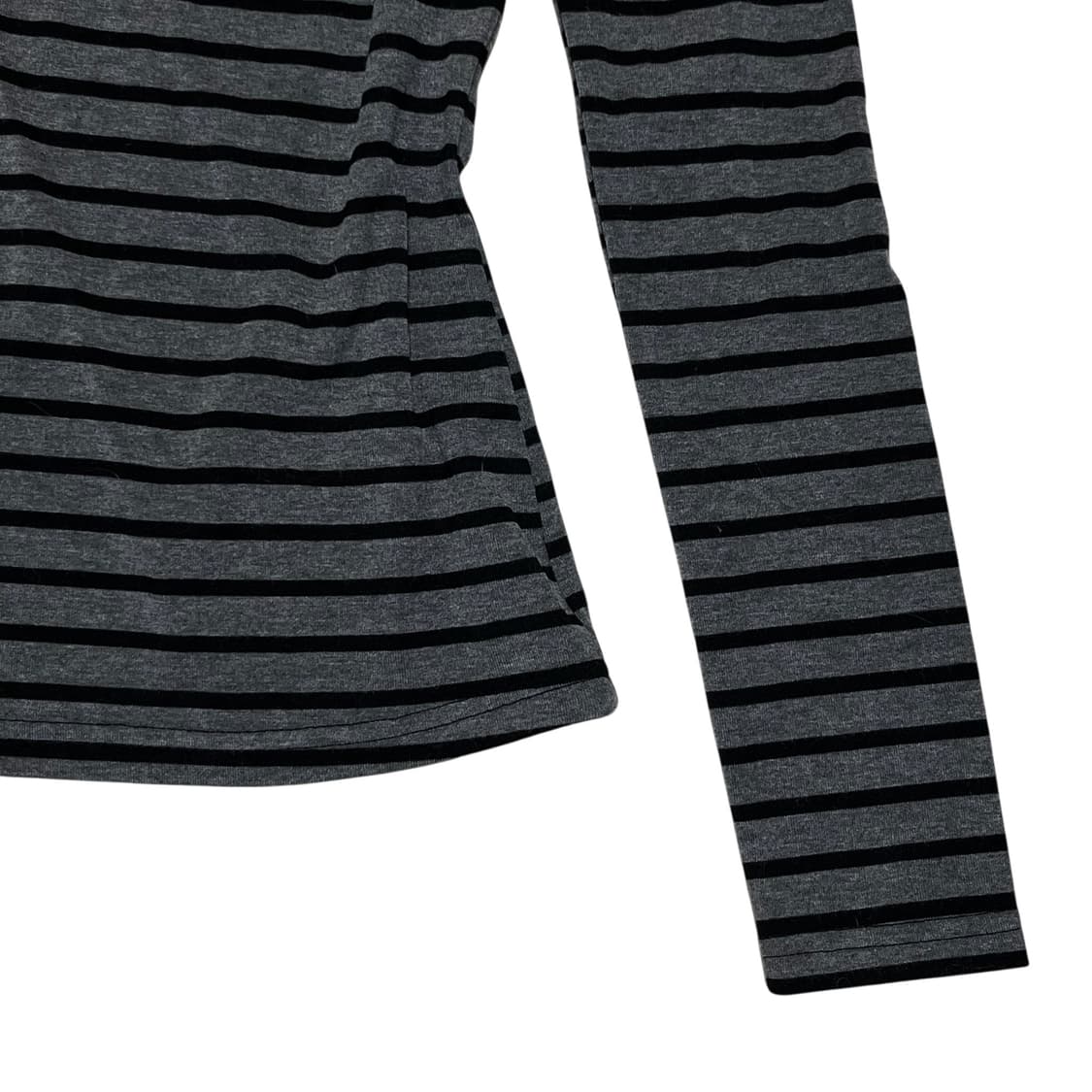 Stripe off-shoulder slim fit boat top 상품이미지3