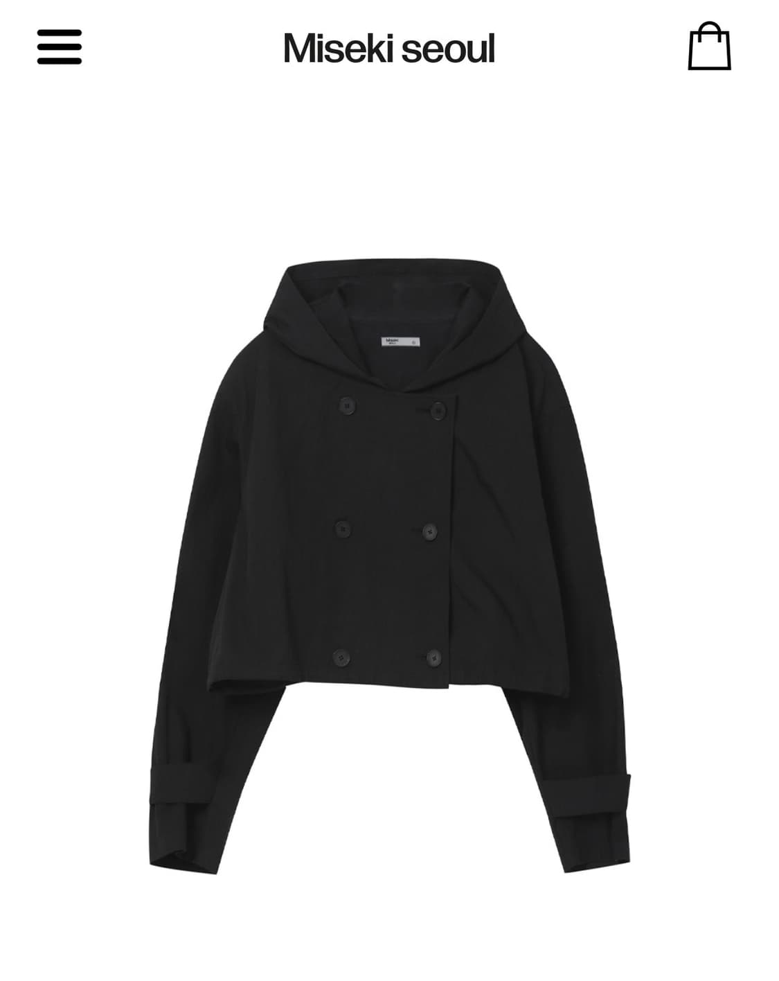 미세키서울 Button hoodie crop jacket BLACK 상품이미지1