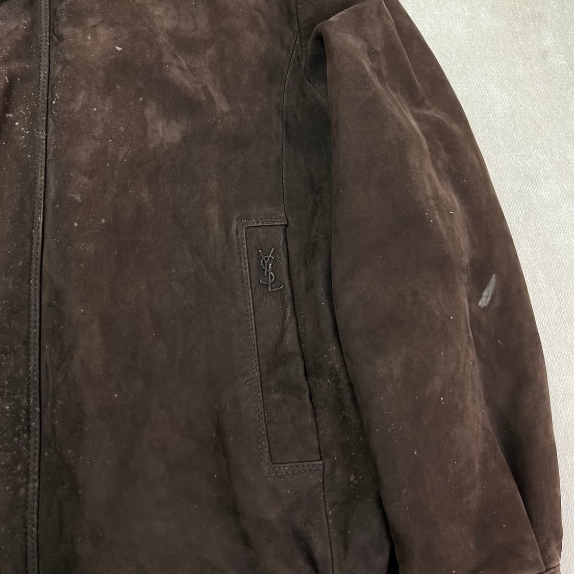 100 입생로랑 90s 스웨이드 블루종 자켓 상품이미지4