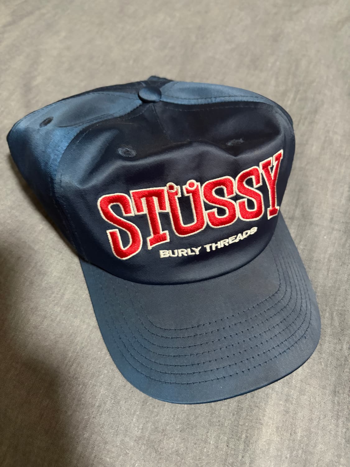 스투시 미드 뎁스 벌리 쓰레드 스냅백 네이비 상품이미지2