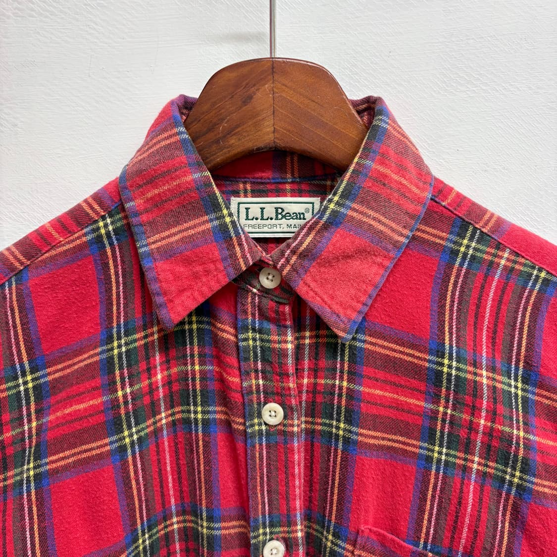 90s L.L.Bean 엘엘빈 USA 타탄 체크 남방  상품이미지2