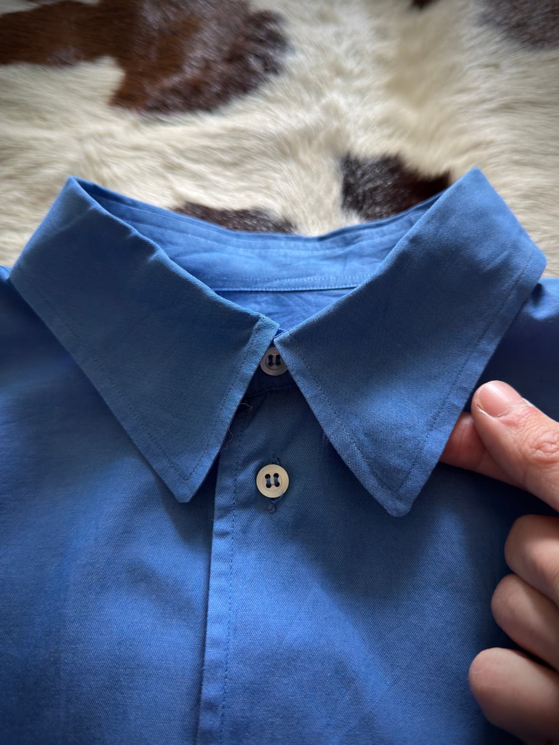 90s Emporio Armani blue shirt 상품이미지5