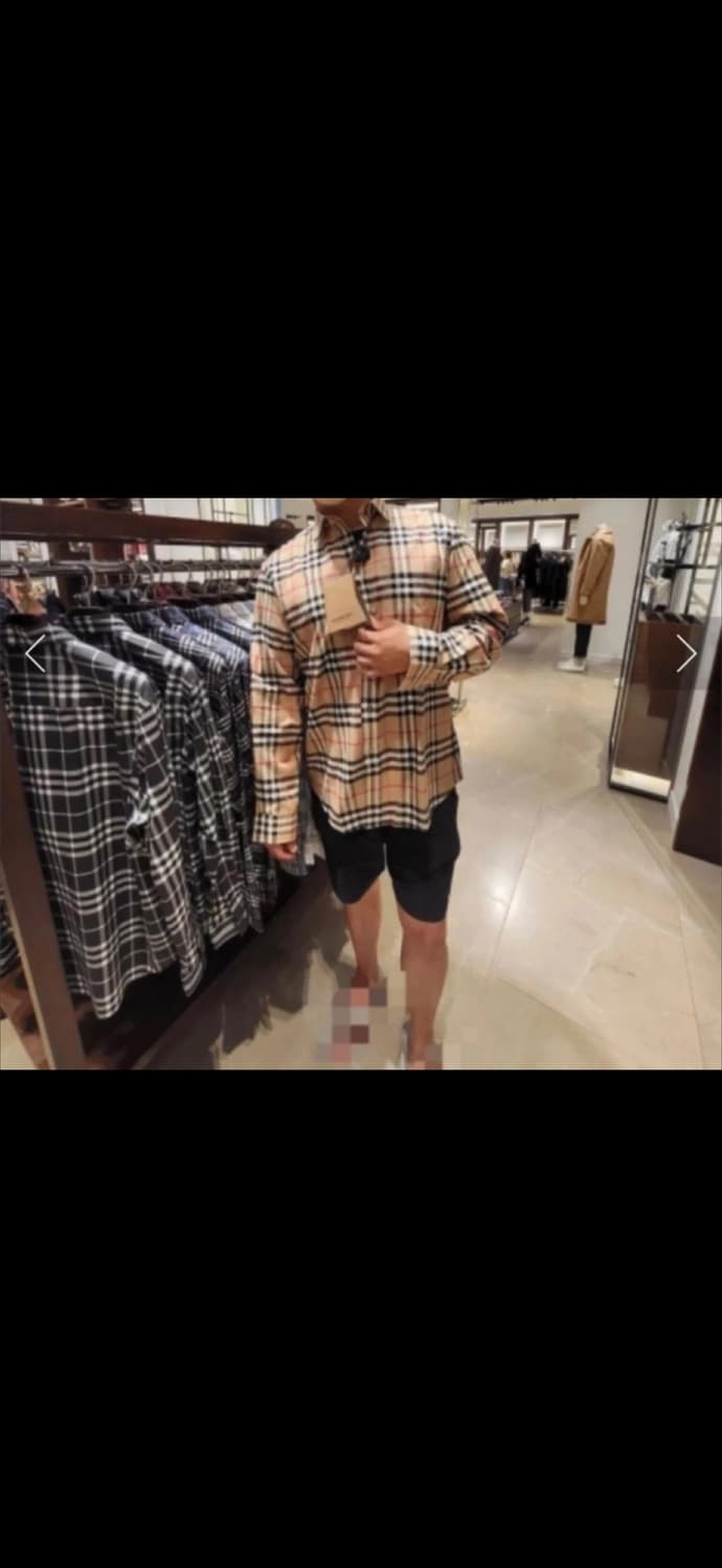 [정품] 버버리 체크 코튼 포플린 셔츠 아카이브 베이지 남방 상품이미지1