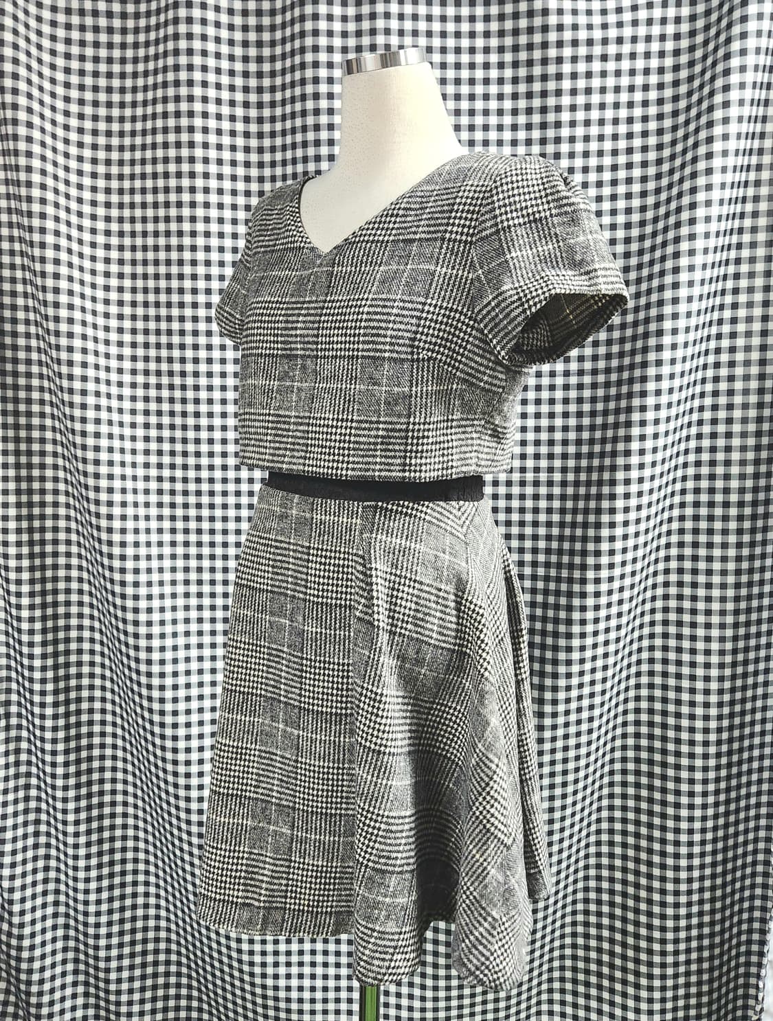 CECIL McBEE 체크 플레어 미니원피스 | 허리라인 예술 상품이미지5