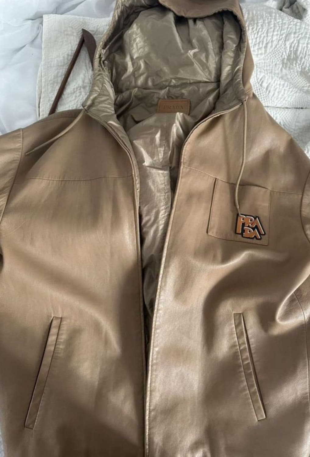 PRADA 프라다 후디 블루종(리얼 레더)38 사이즈-해외발송 상품이미지5