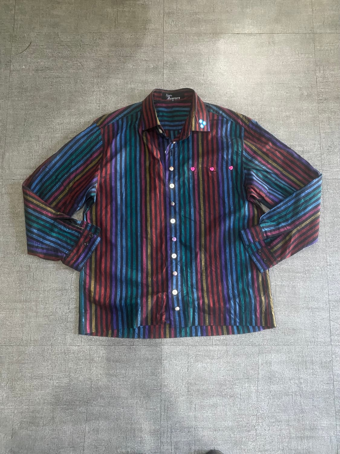 일본빈티지 Fnnrnen 올드스쿨아메카지 보헤미안 스트라이프셔츠 상품이미지1