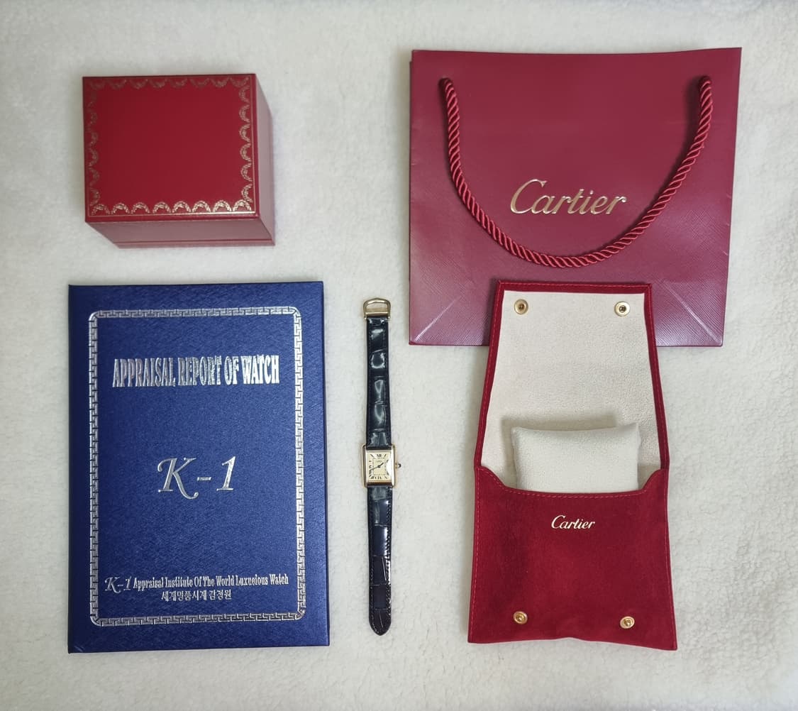 까르띠에 빈티지 탱크머스트 샴페인다이얼 골드 로만 디버클 스몰시계 99년 상품이미지10