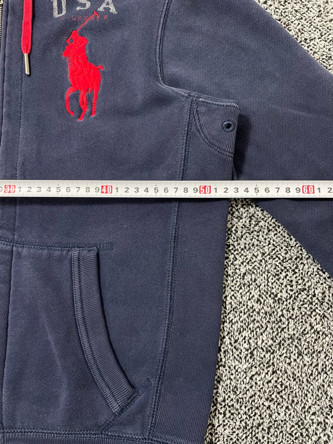 빈티지9. 폴로랄프로렌 성조기 USA 후드집업 빅포니 로고 네이비 레드 상품이미지4