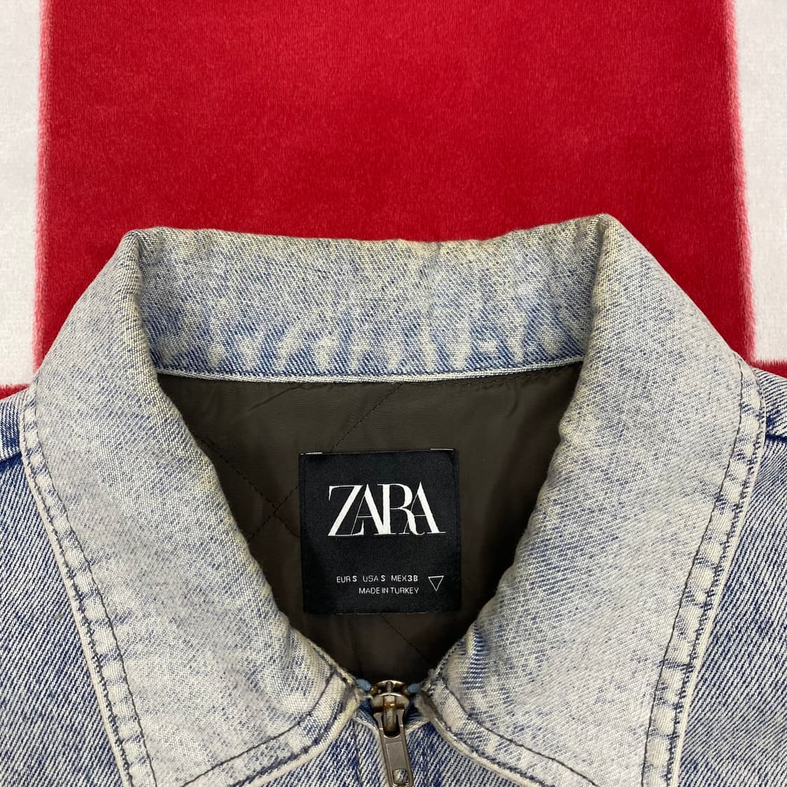 자라 데님 블루종 S실측L 상품이미지4