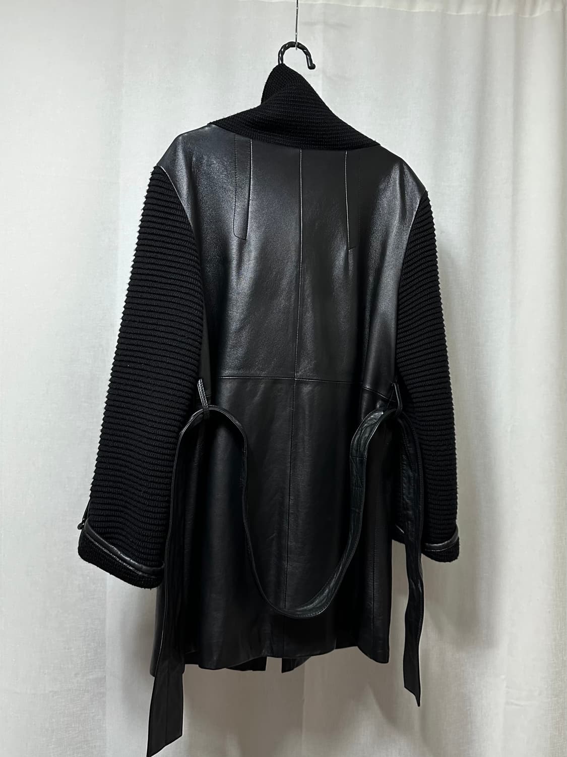 하이넥 니팅 쉽스킨 하프코트 상품이미지8