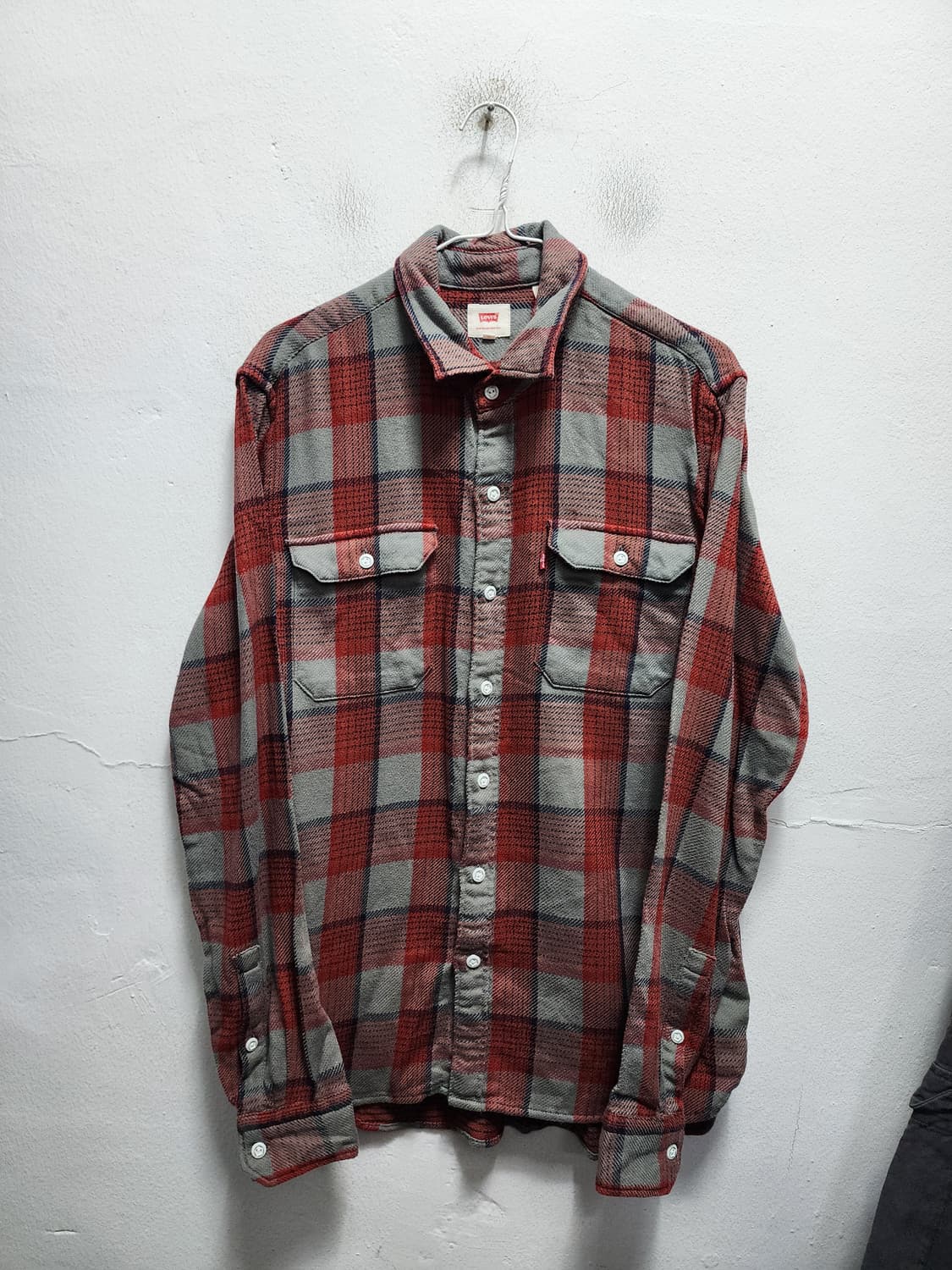 리바이스 아메카지 레드/회색 체크 셔츠 상품이미지1