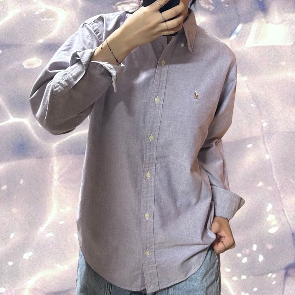 폴로 랄프로렌 셔츠 퍼플 블루 S-M 상품이미지1