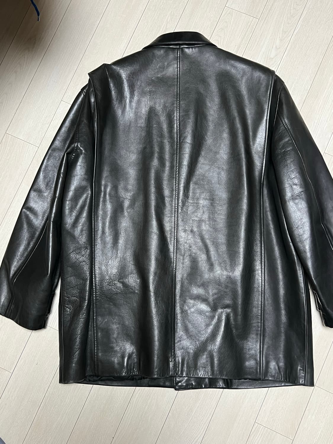 90s 폴로랄프로렌 풀그레인레더 블랙 카코트 100사이즈 상품이미지10