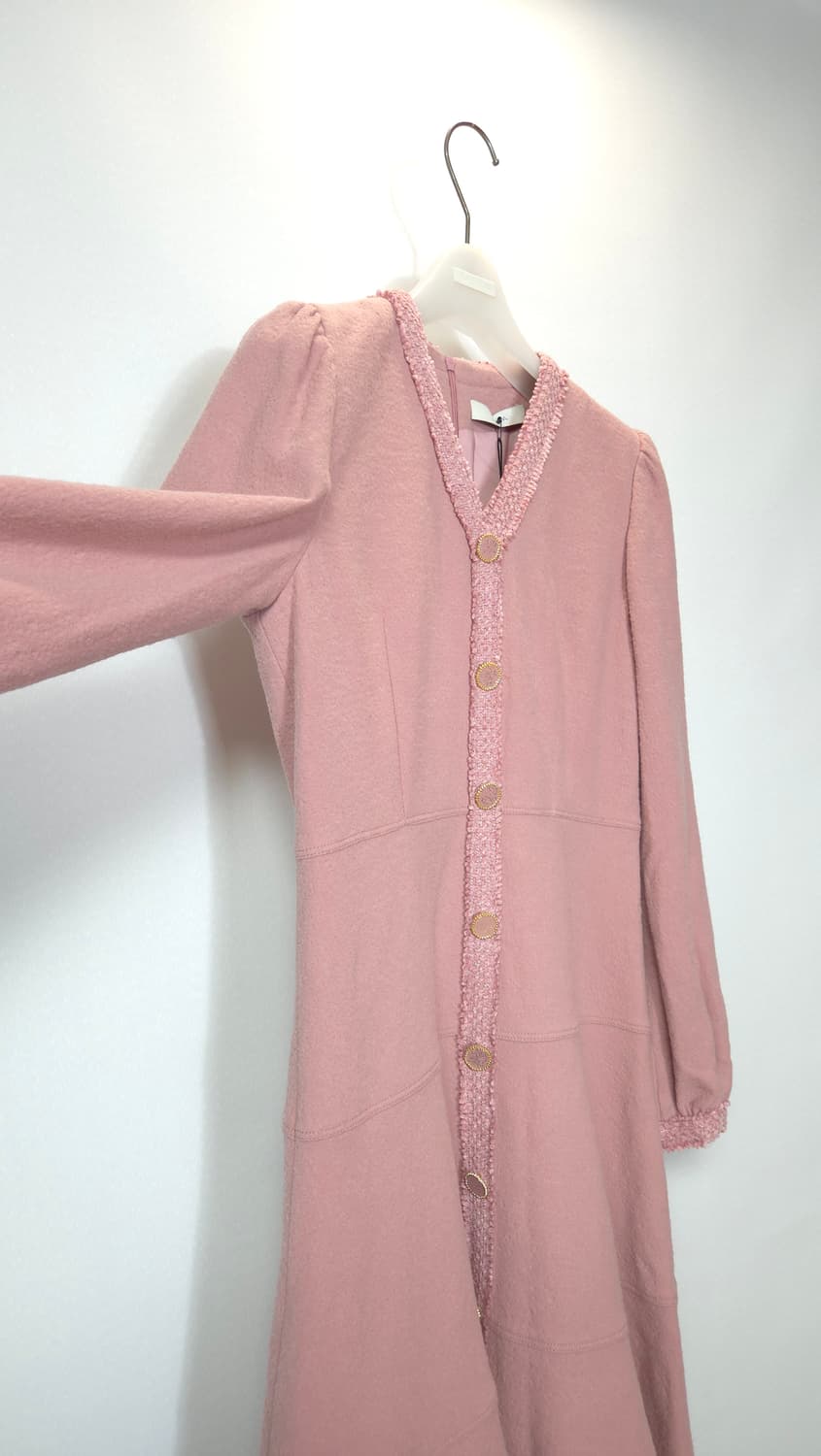 듀엘 자카드 핑크 플레어 원피스 55 사이즈 (미착용택제품) 상품이미지4