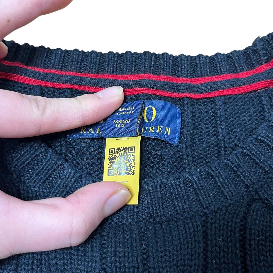 폴로 랄프로렌 네이비 케이블 니트 L 상품이미지5