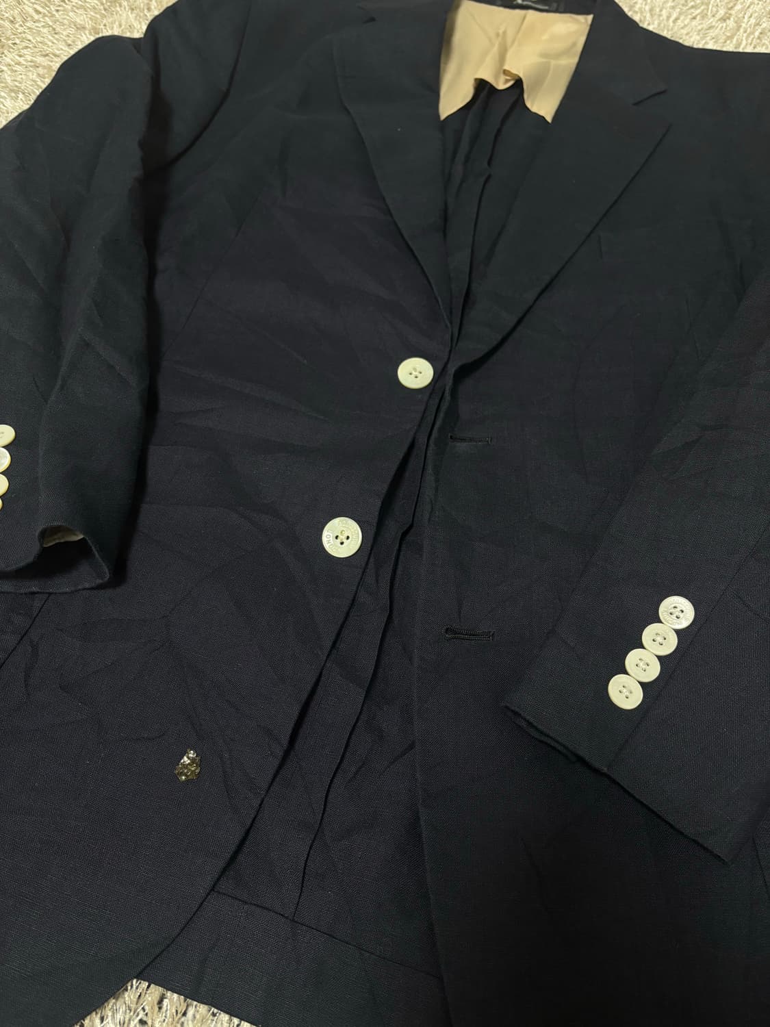 일제 AQUASCUTUM 리넨100프로 블레이저 사이즈 105 상품이미지3